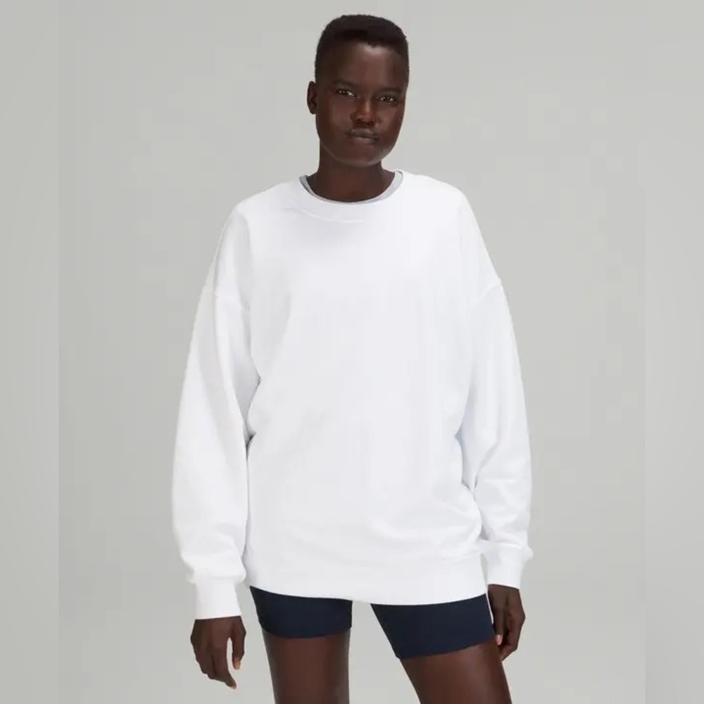 Lululemon White Perfectly Oversized Crewneck Sweater